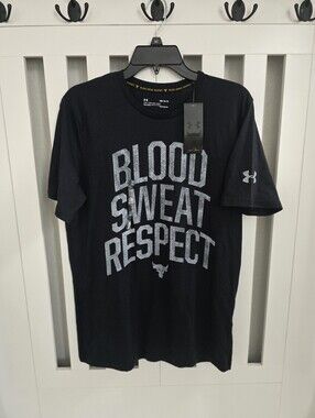 Brand New Under Armour Project Rock BSR Short Sleeve Mens Size Medium Black